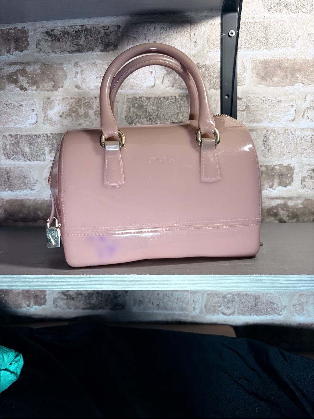 Furla Blush Jelly Lock and Key Handbag